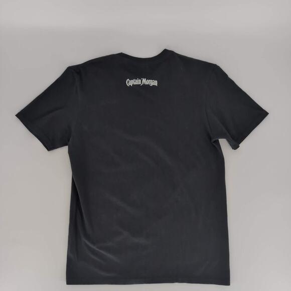 Tangerine Unisex Black with White Captain Morgan Logo Cotton T-Shirt - Size M - Picture 5 of 7
